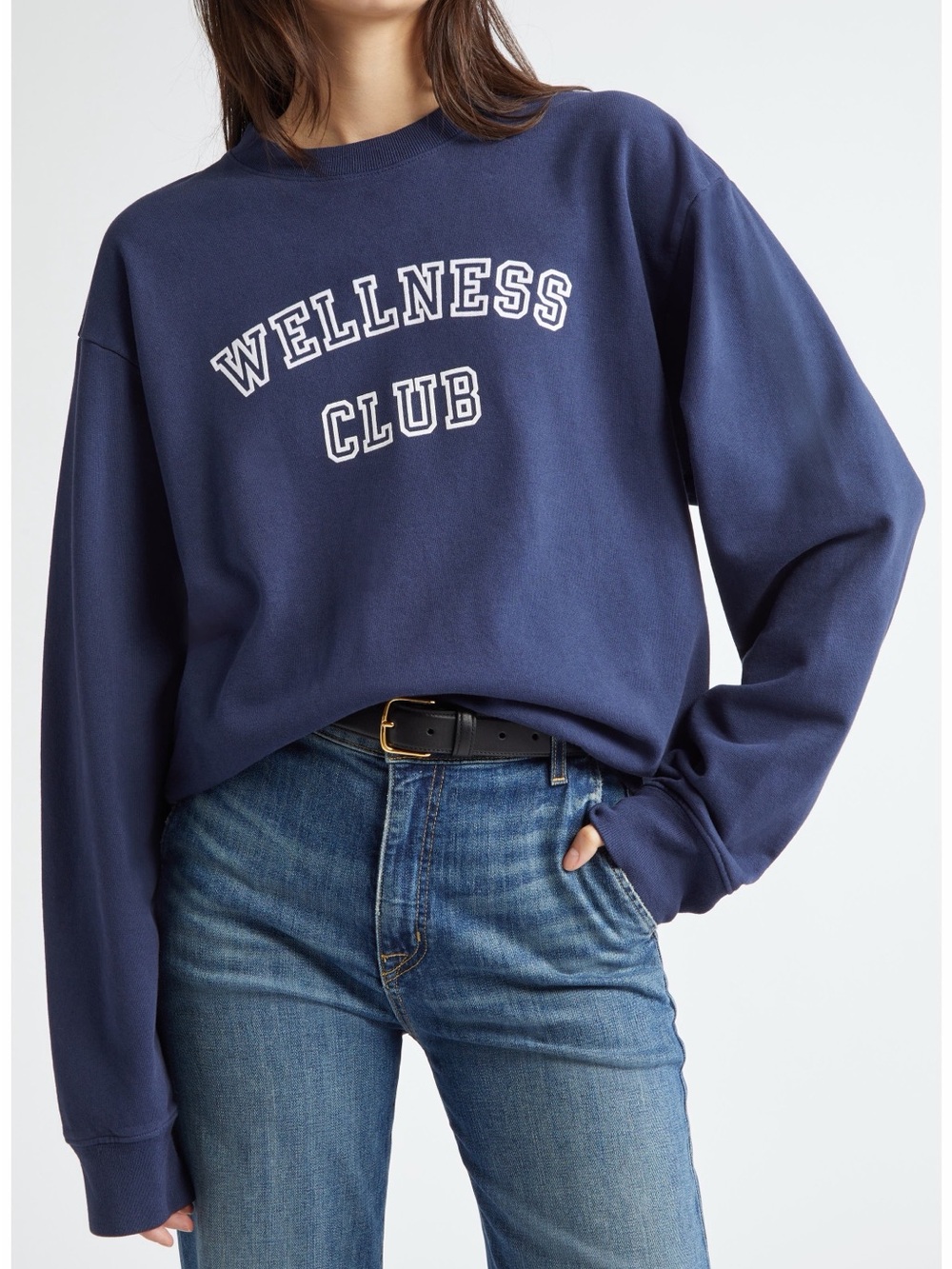 Sporty Rich Wellness Club Navy Crewneck Sweatshirt